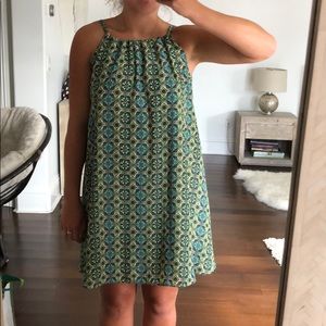 Green patterned dress